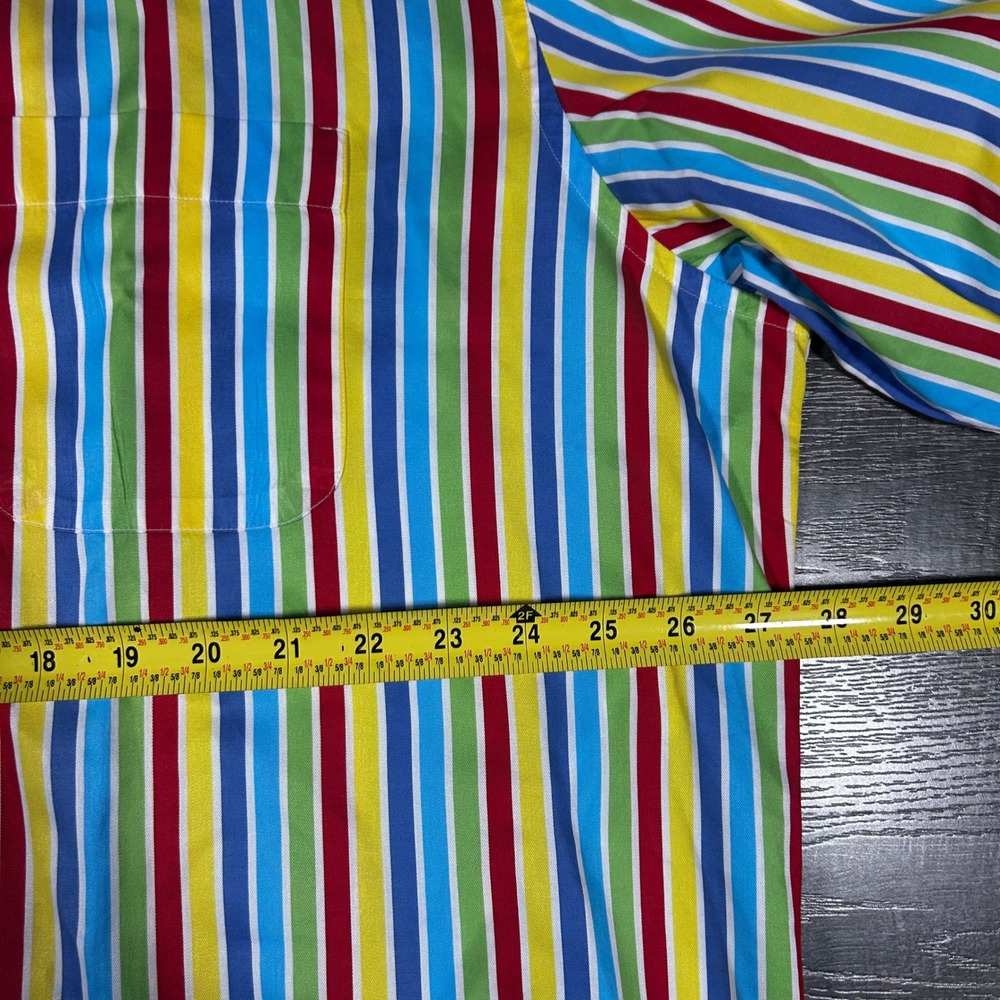 Solemare Maus & Hoffman Mens XXL Button Down Shirt Multi Color Stripe Italy 0380 - Picture 6 of 7